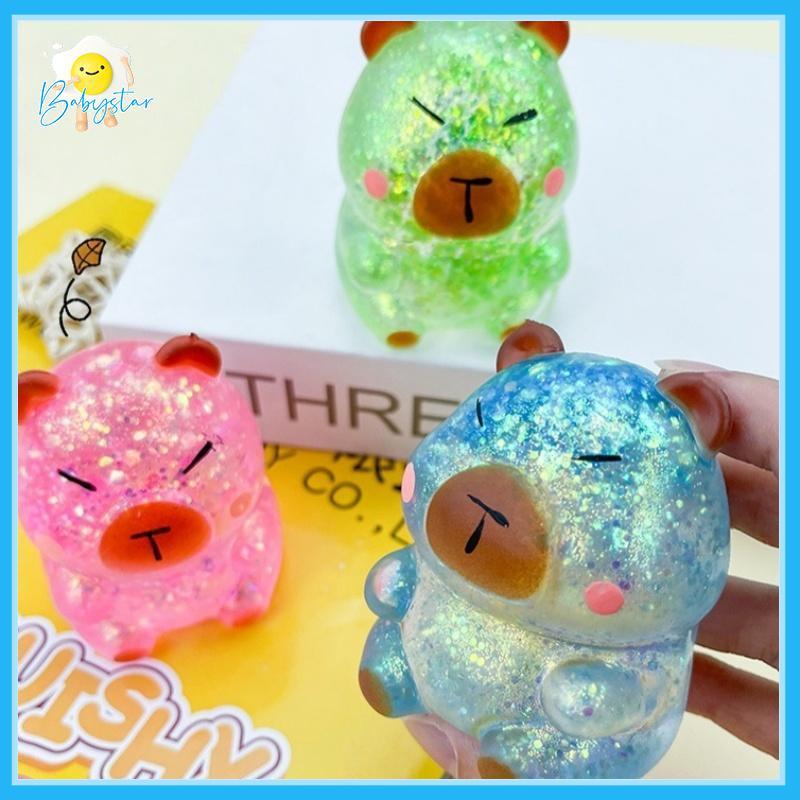 [Inthehot-t] Capybara Turtle Glitter Squeeze ของเล่นช้า Rising สําหรับ Office Home Study ความเครียดบรรเทาเด็ก Sensory ของขวัญ [ใหม่]