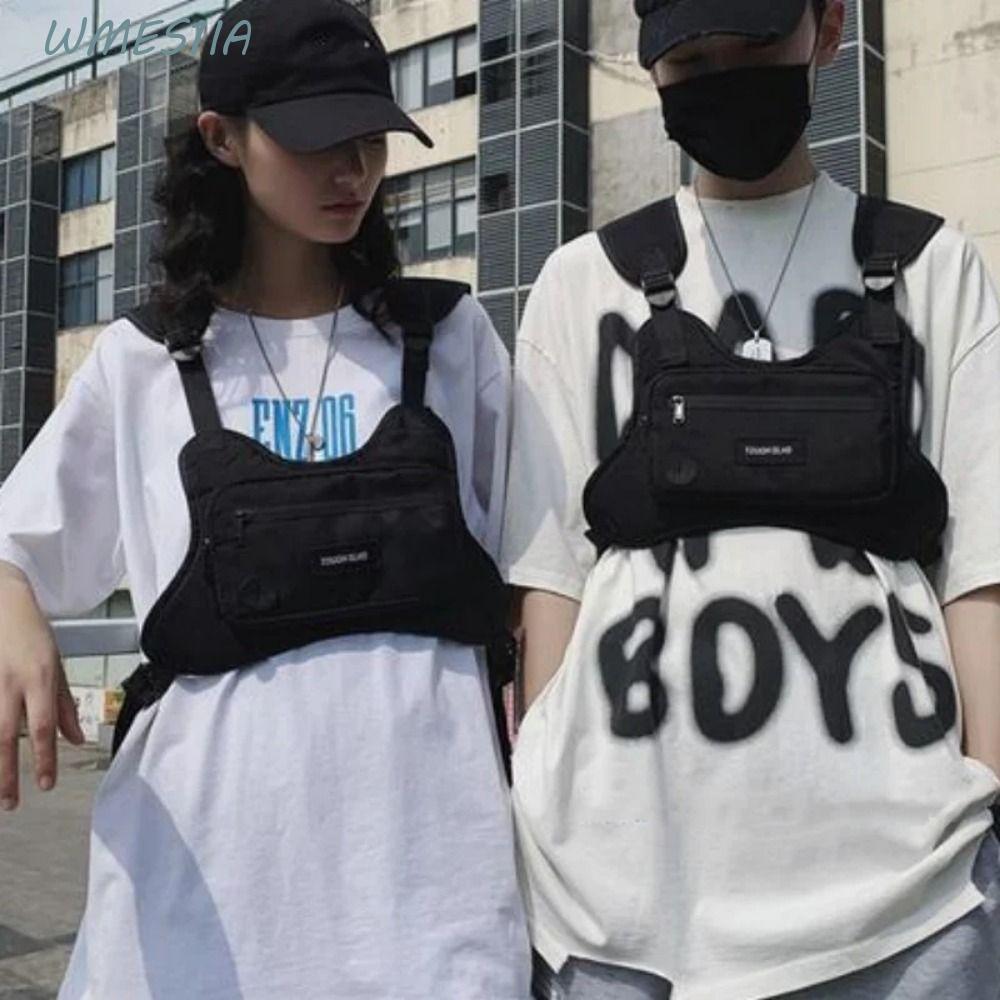 WMES1IA Hip Hop Vest Bag, Hip Hop Functional Chest Bag,Functional Vest Bag Streetwear Casual Waterpr