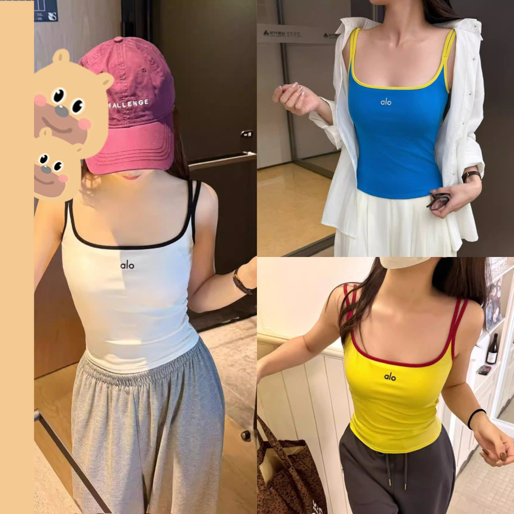 🎀bearbra🎀ใหม่ สาวร้อน เสื้อสายเดี่ยว คล้องคอ พิมพ์ลาย ฤดูร้อน สําหรับผู้หญิง