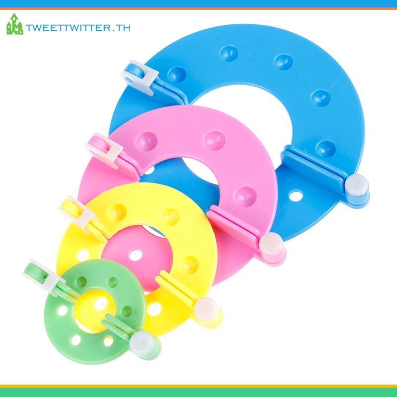 Tweet 8PCS 4 ขนาด Fluff Ball Weaver PomPom Maker ถัก Loom Kit TH