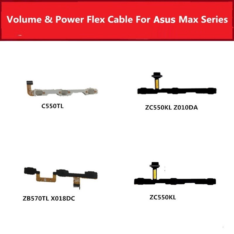 JDT Volume & on Power Flex สําหรับ Asus Zenfone 4 Max ZC550TL ZC550KL ZC550KL ZB570TL X018DC สวิทช์ป