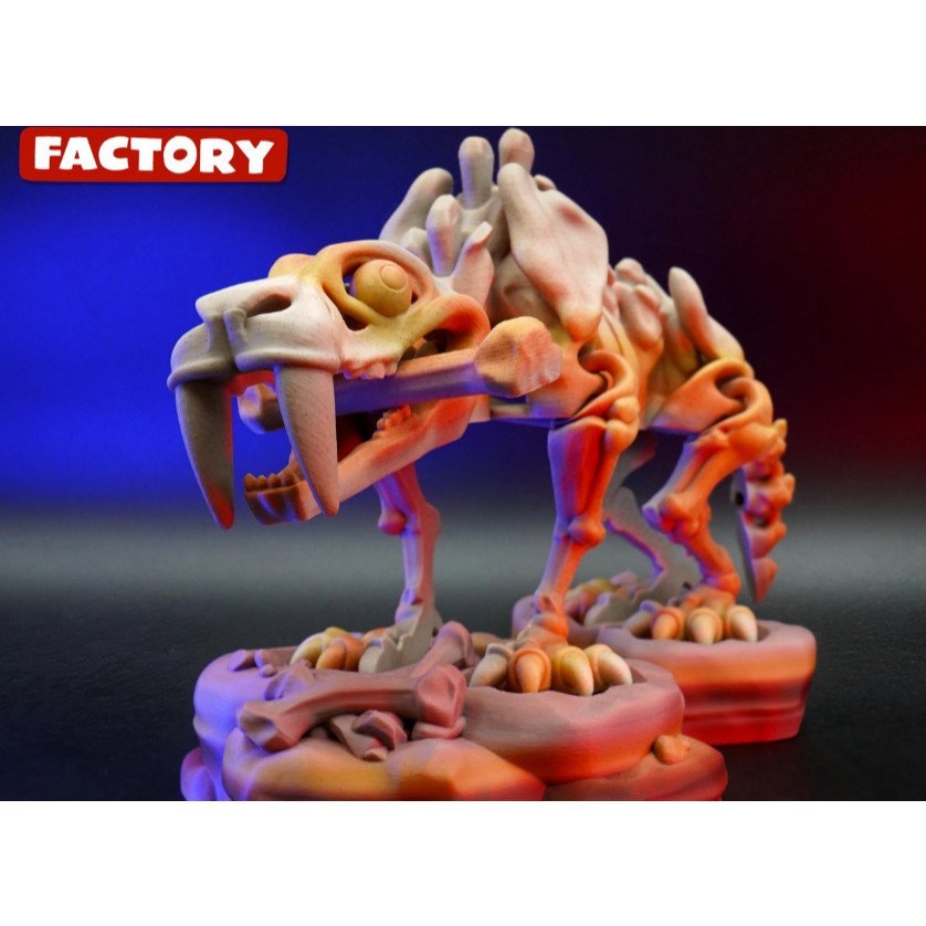 Cuero Skeleton Toy Saber Tooth Tiger Articulsion เสือโบราณ