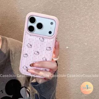 เคสหนังลาย คิตตี้ โบว์สีชมพู เคสนิ่มกันกระแทก สำหรับ iPhone 13 Pro 17 11 14 12 X/Xr/Xs/Xs Max 15 Pro Max 16 Plus ทุกรุ่น