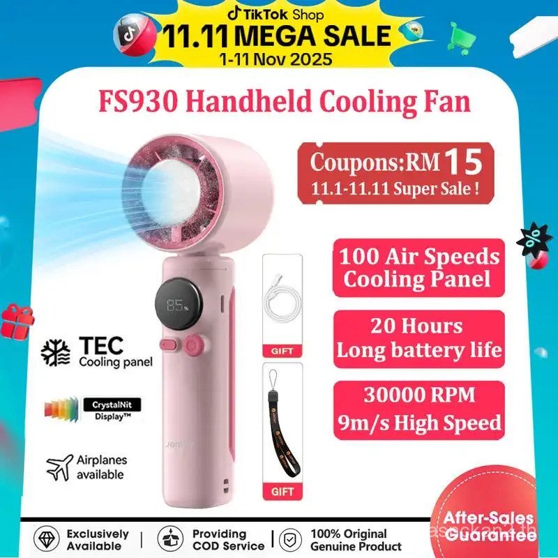 [เก็บเงินปลายทางและจัดส่งตลอด 24 ชั่วโมง] JAMAY FS930 Cooling Portable Handheld Turbo Fan l High-Spe