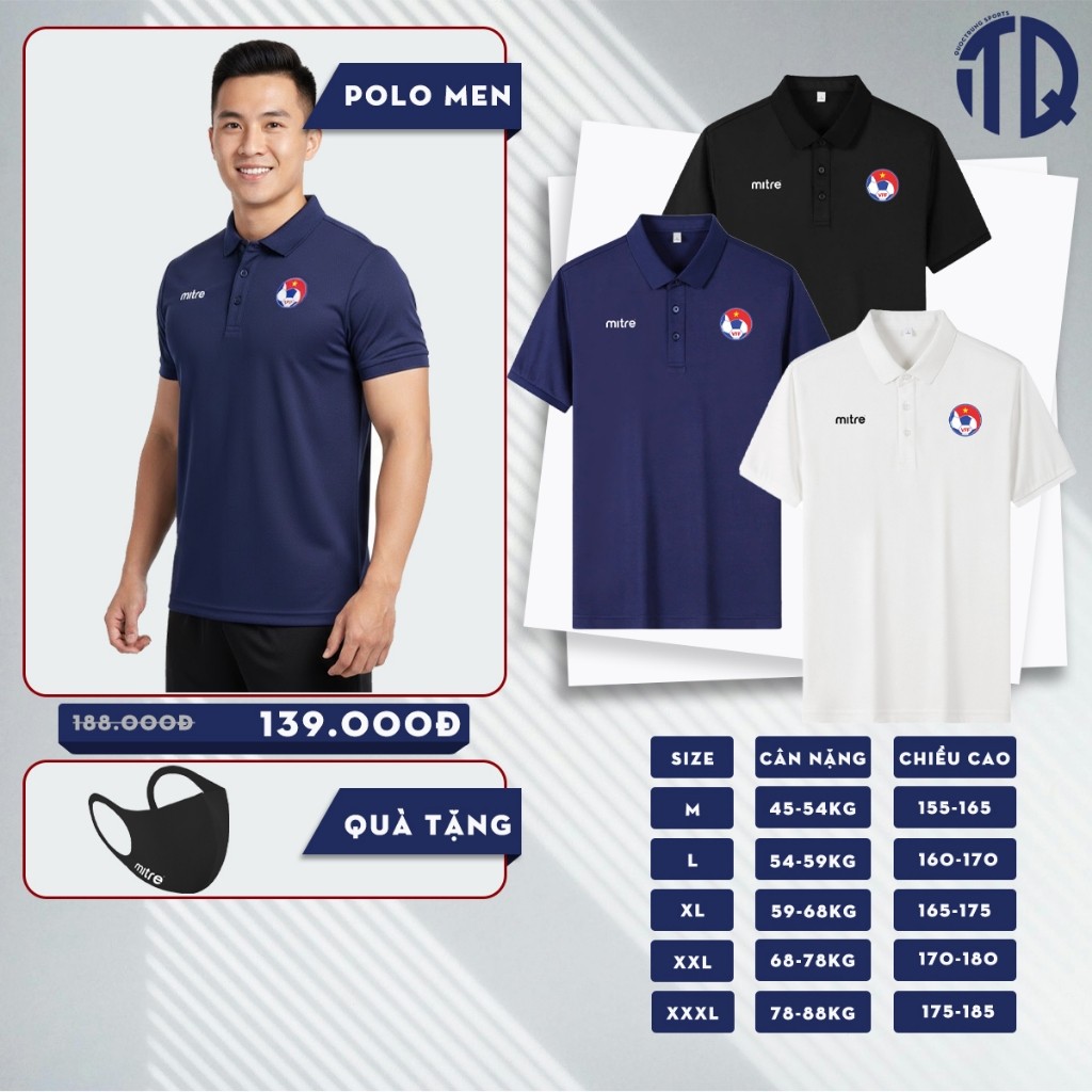 MITRE Vietnam Team Moving Polo Shirt Premium Pique Fabric MITER Brand - [ MITER x VFF ]