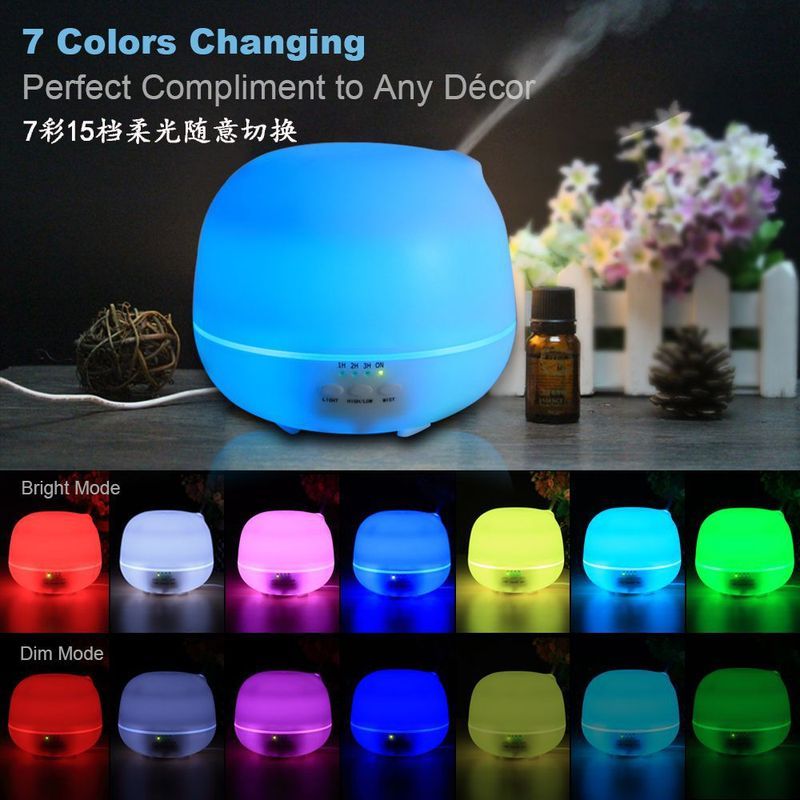 เครื่องทําความชื้นอัลตราโซนิกเงียบในครัวเรือน 7 สี Muji 500ml Aroma Diffuser Essential Oil Diffuser