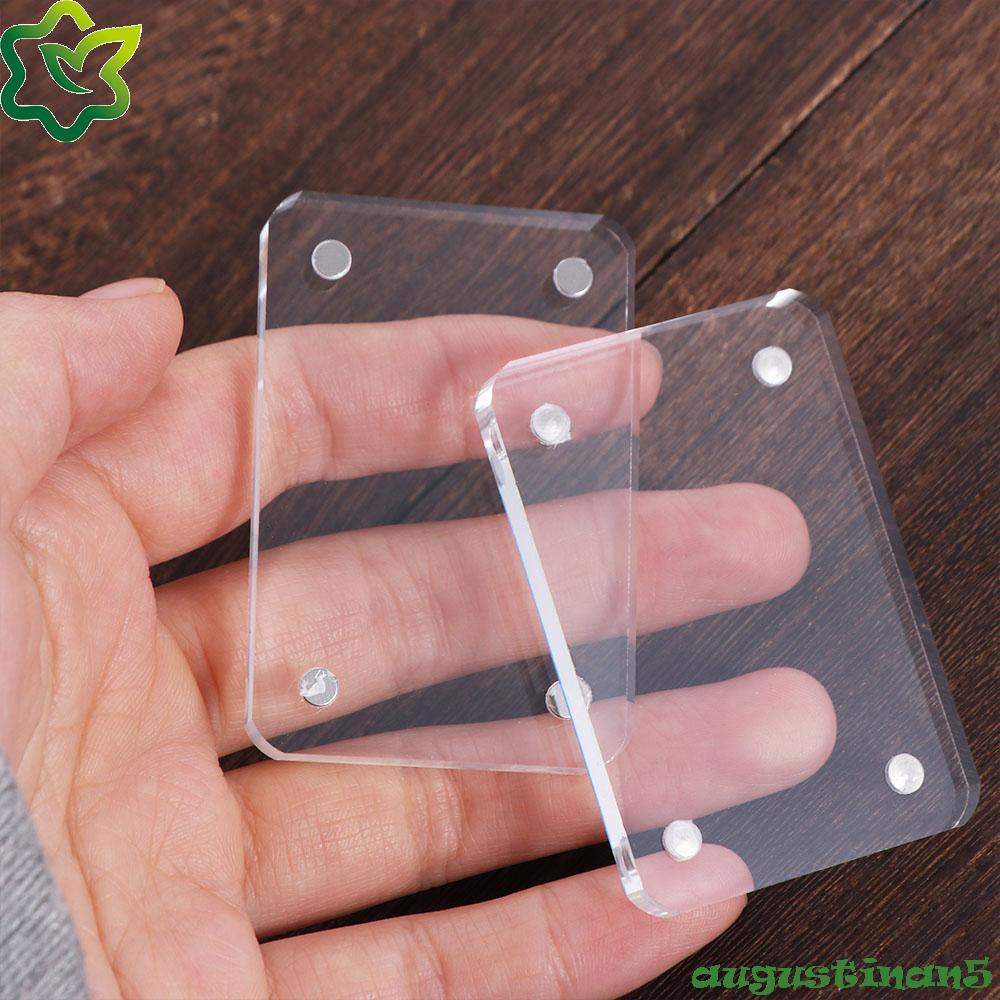 AUGUSTINAN ID Photo Holder กรอบรูปโปร่งใสอะคริลิคสำหรับตกแต่งโต๊ะทำงานและสะสมบัตรไอดอล K-pop