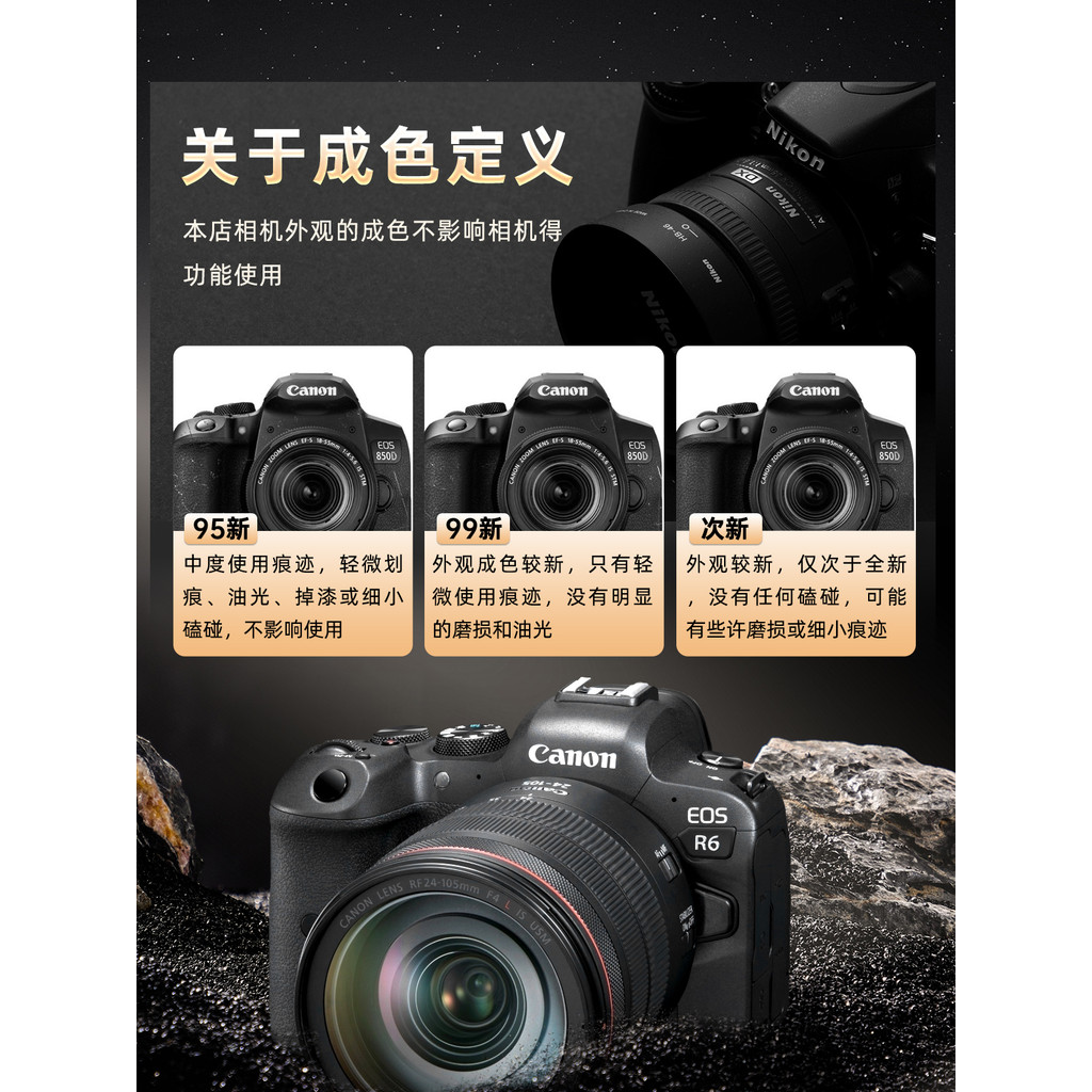 Canon RP R8 R6 R62 รุ่นที่สอง Micro Single Full Frame มือสอง Professional HD กล้องดิจิตอล Travel Sho