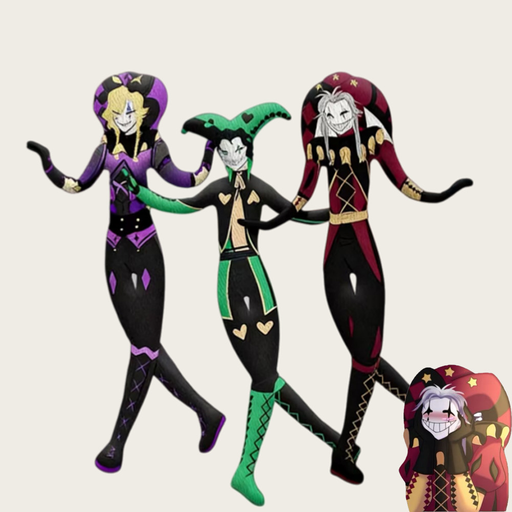 เกม Freak Circus Perrot Harlequin Jester ของเล่นตุ๊กตาตุ๊กตายัดไส้ Twistable บทคัดย่อ Clown ของเล่น Shapeshift รูปของเล่น