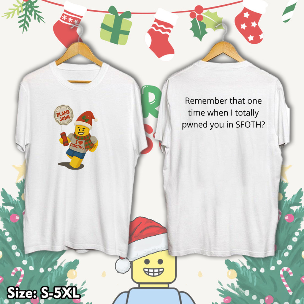 Blame John Roblox เบลมจอห์น Roblox ผู้ใหญ่ผ้าฝ้ายพิมพ์เสื้อยืด S-5XL 02