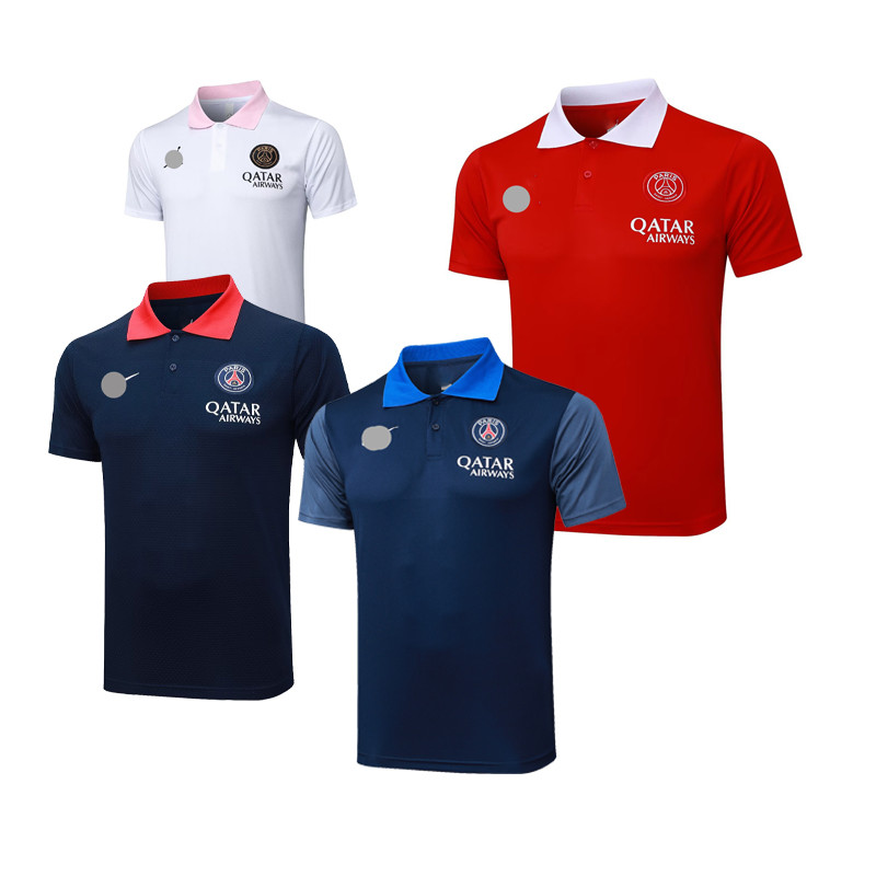 Defoot 25-26 PFC แขนสั้นหลวมพับคอปกเสื้อโปโลสีแดงขนาดบวกเสื้อกันหนาวผู้ชาย