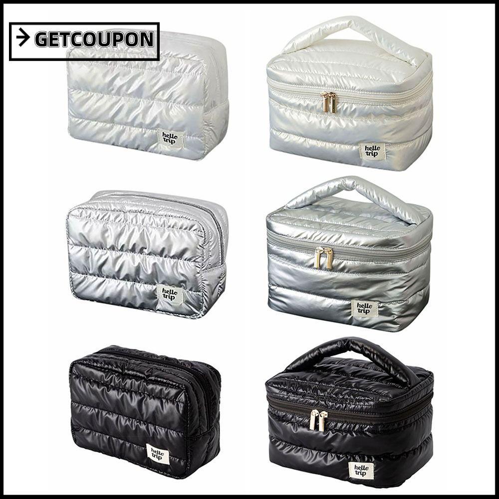 GETCOUPON กระเป๋าเครื่องสําอาง, กระเป๋าแต่งหน้าความจุขนาดใหญ่, กระเป๋าเดินทางแบบพกพา Organizer Washbag
