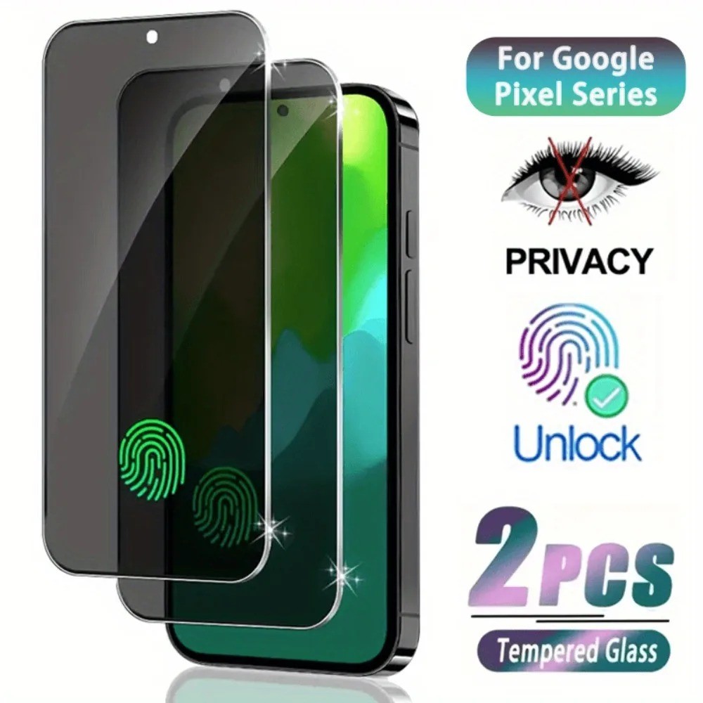 Anti-spy กันกระแทกกระจกนิรภัยป้องกันหน้าจอสําหรับ Google Pixel 10 9 Pro XL 9A 8A 7A 6A 8 6 7 Pro ความเป็นส่วนตัวป้องกันฟิล์ม Hard สนับสนุนลายนิ้วมือ Biological ปลดล็อค