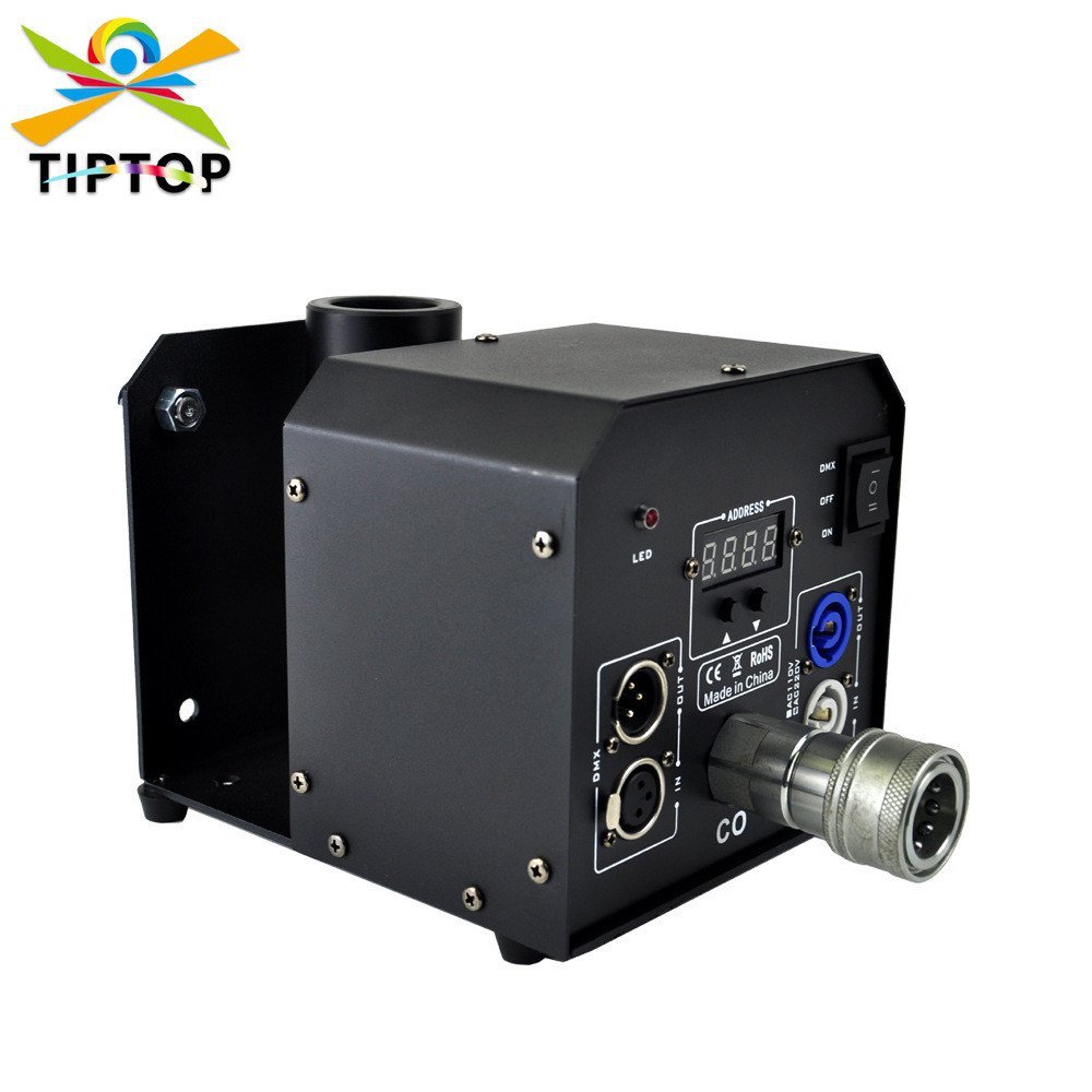 TIPTOP Stage หลอดเดี่ยวรีโมทคอนโทรลหลายมุมคาร์บอนไดออกไซด์ Jet Air คอลัมน์เครื่อง DMX512 อิเล็กทรอนิ