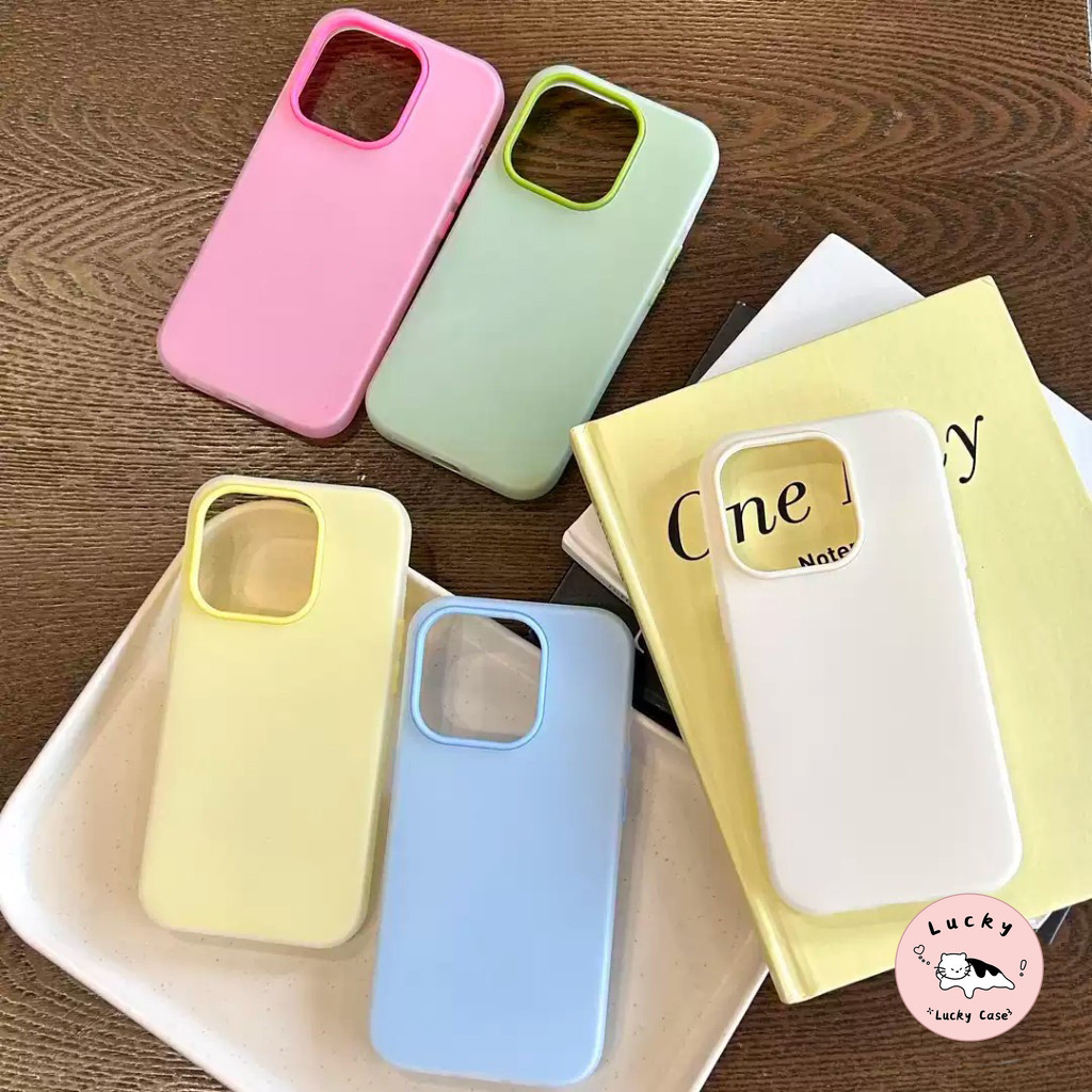 สีลูกอมการรับประกันแฟชั่นง่าย 2 in 1 อ่อน เคส Oppo A17 A15 A38 A16 A18 A78 A57 A98 A35 A95 A54 A9 A33 A58 A76 A77 A5s - รูปที่ 3