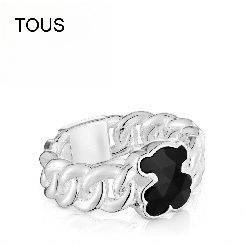 แหวนเงิน TOUS ประดับลายหมีนิล สีไอคอน TOUS เหมาะสำหรับเป็นของขวัญ