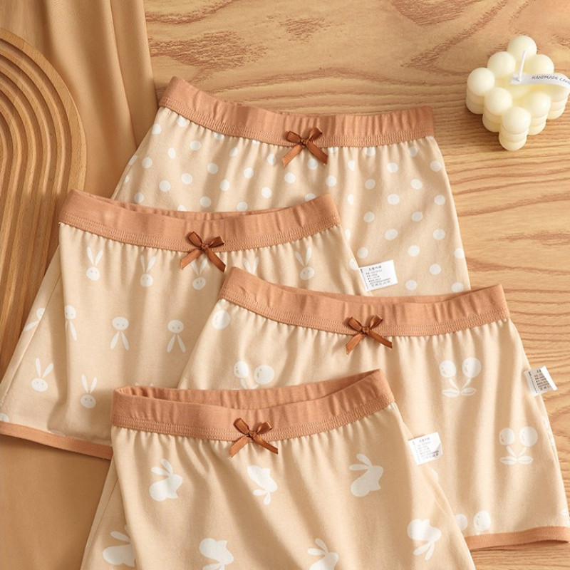 สาวชุดชั้นในผ้าฝ้ายแท้คลาส ก ผ้าฝ้ายนักเรียนหญิงเด็กกลางเด็กใหญ่กางเกงนักมวยไม่มีก้นหนีบ