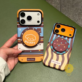 For เคสไอโฟน with Griptok PC Magnetic Dog Puppy Stripe Star Hard เคส Phone Case For iPhone 17 Pro Max 16 15 14 13 Cover Aesthetic Korean Cute