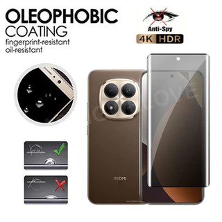 ป้องกันหน้าจอสําหรับ Redmi หมายเหตุ 15 Pro + Pro Plus 5G 4G 2025 Spyproof Anti-Spy ความเป็นส่วนตัวเต็มโค้งความเป็นส่วนตัวกระจกนิรภัยกล้องเลนส์ฟิล์ม