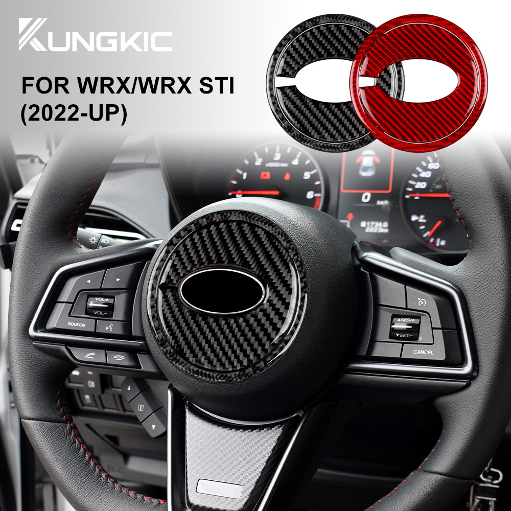 KUNGKIC สําหรับ Subaru WRX STI 2022-2025 Center พวงมาลัยสติกเกอร์คาร์บอนไฟเบอร์การปรับเปลี่ยนอุปกรณ์