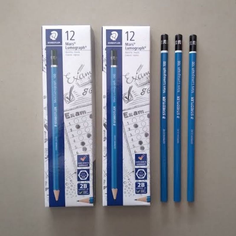 เนื้อหา 1 ชิ้น [ ชิ้น ] PENCIL 2B STAEDTLER MARS LUMOGRAPH 100 สําหรับ EXAM ORI / EXAM PENCIL / 2B