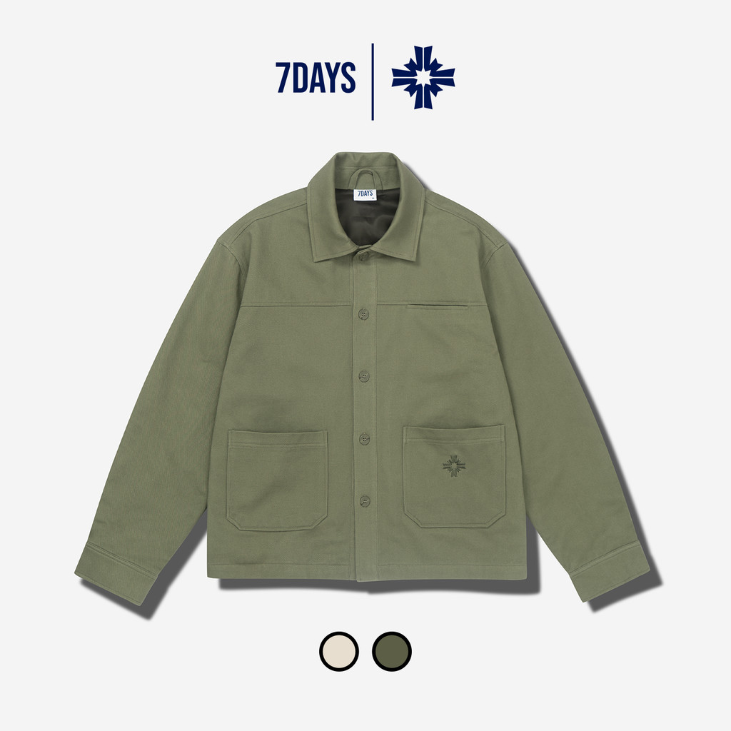 7DAYS เสื้อแจ็คเก็ตสีกากี