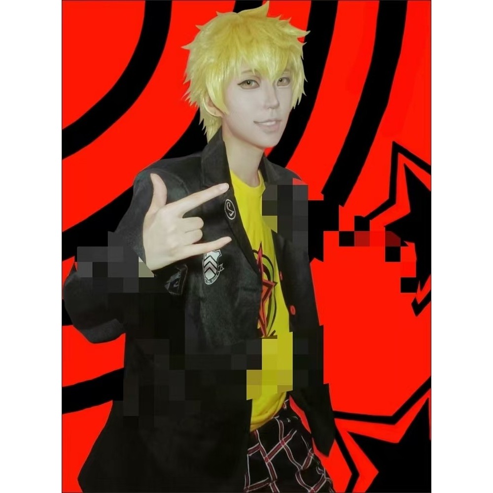 Persona 5cos ชุด Ryuji Sakamoto cos Ryuji Sakamoto cos ชุด Ryuji Sakamoto cos วิกผม