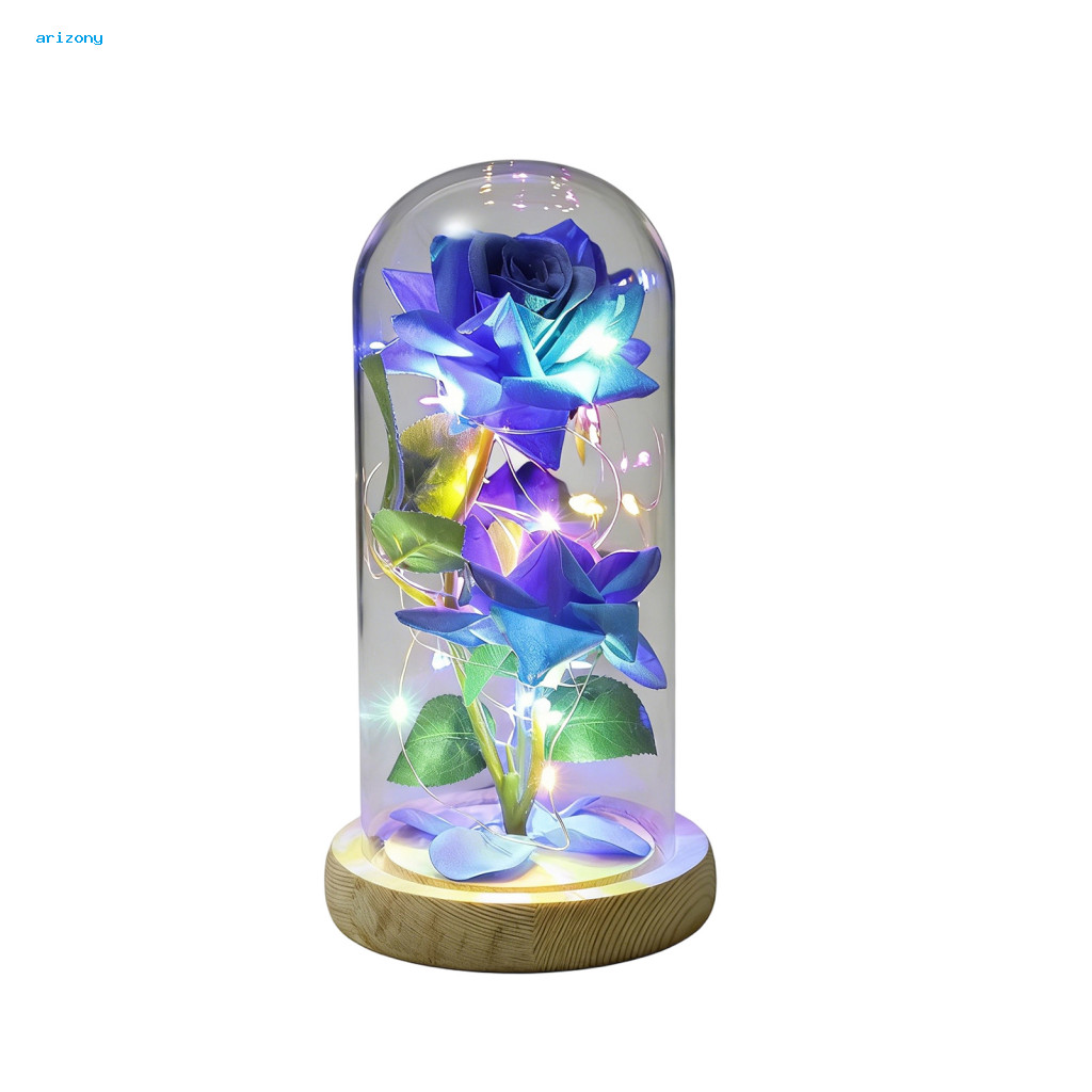 penstok Rainbow Rose Dome Rose ในโดม Led Eternal Light-up Rose ในโดมของขวัญโรแมนติกสําหรับแม่ภรรยายา