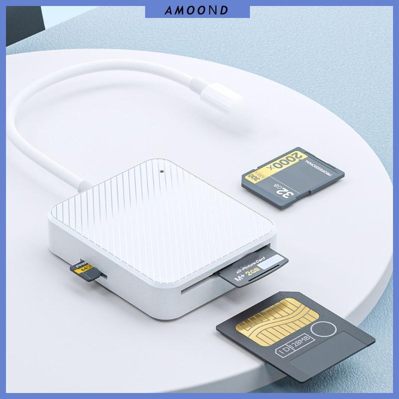 AMOOND Speed USB Type C Card Reader สําหรับการ์ดหน่วยความจํากล้อง SM SDXD M2การ์ดหน่วยความจําอะแดปเต