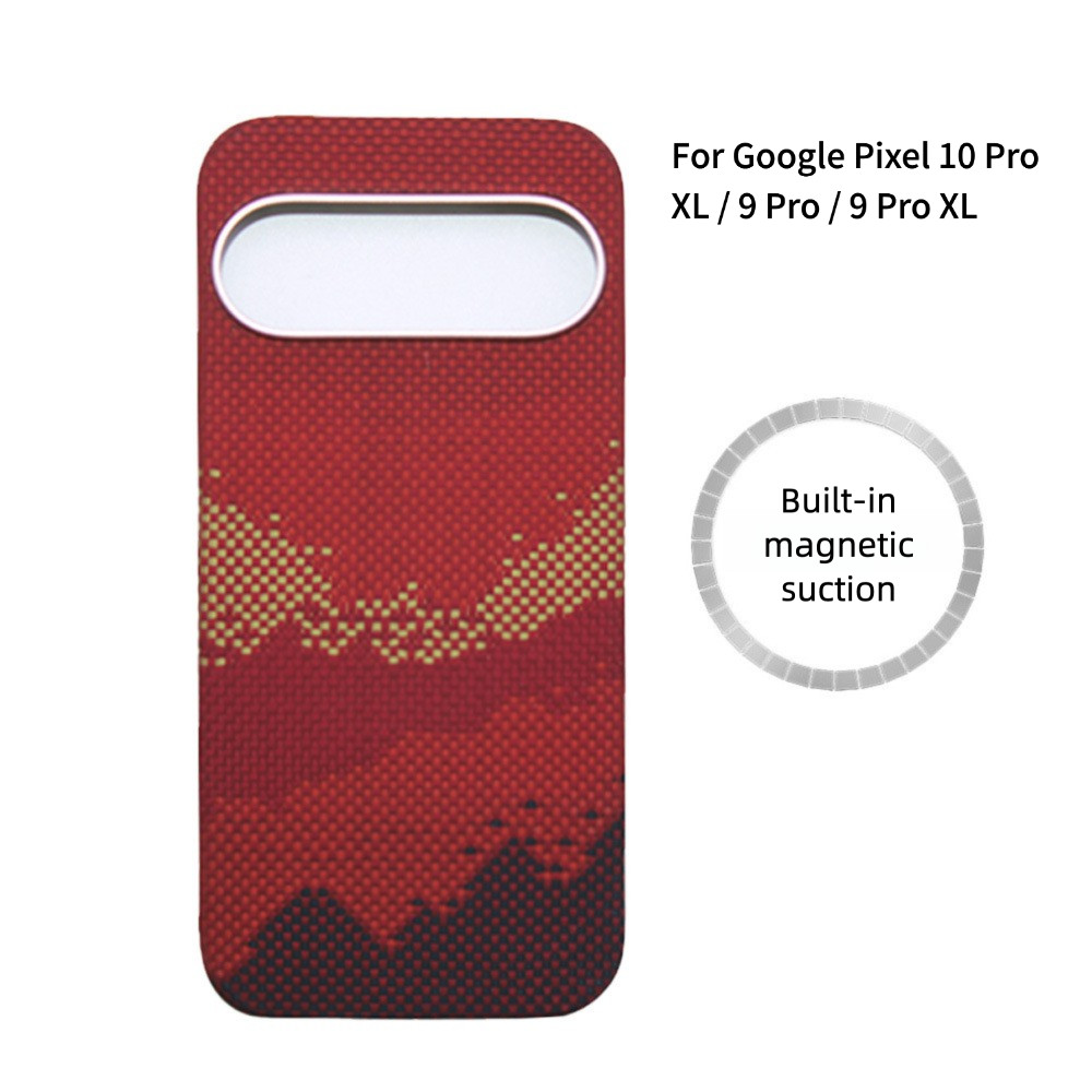 เคสเมล็ดลิ้นจี่ไฟเบอร์อะรามิดสําหรับ Google Pixel 10 Pro XL / 9 Pro / 9 Pro XL - กันกระแทกแม่เหล็ก