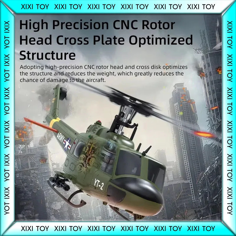 Yuxiang F07 Huey Uh1d Optical Flow ตําแหน่งรีโมทคอนโทรลเฮลิคอปเตอร์หกช่อง 3d Stunt เฮลิคอปเตอร์โหมดจ