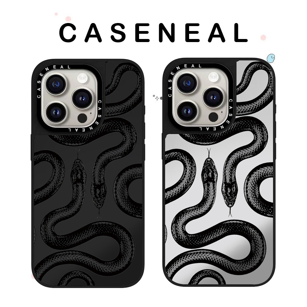 Black Snake King Anti Drop CASENEAL กระจกโปร่งใสเคสโทรศัพท์เหมาะสําหรับ iPhone 17 ProMax 17 Pro 17 Air 16promax 16 15promax 15 14promax 13 ProMax Hard Case ฝาครอบป้องกัน