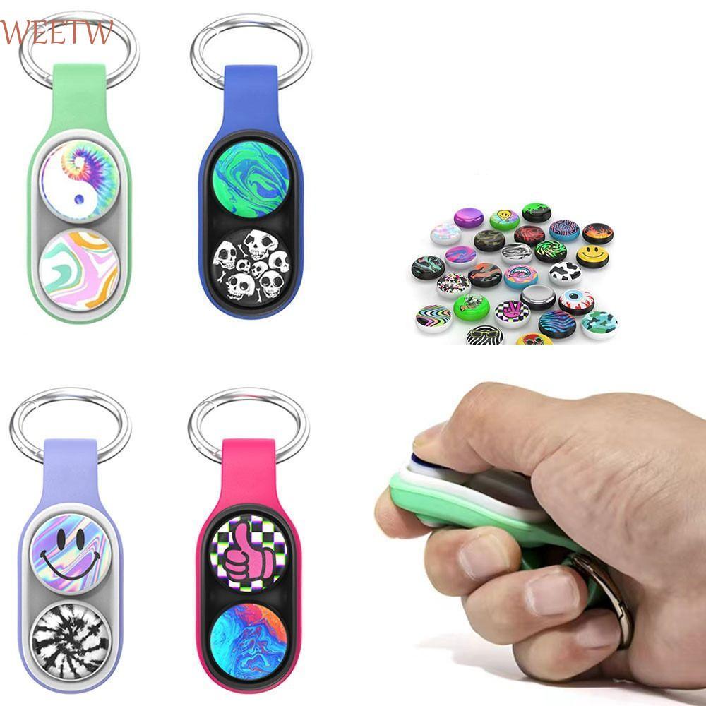 WEEKW Hand Spinner Finger สําหรับผู้ใหญ่ของขวัญคริสต์มาสพวงกุญแจสีสันสดใสของเล่นแม่เหล็กยืดหยุ่น