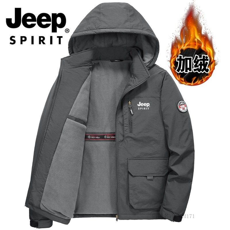เสื้อแจ็คเก็ต JEEP ซับขนแกะหนา กันน้ำ กันลม ทรงหลวม ไซส์ใหญ่