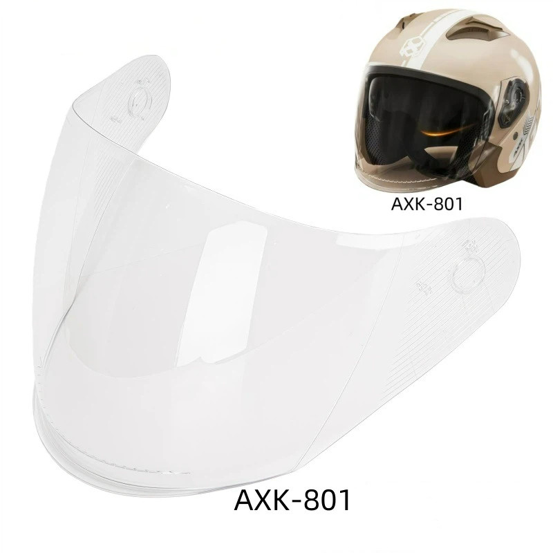 AXK-801 เลนส์หมวกกันน็อคครึ่ง AXK เลนส์หมวกกันน็อครถจักรยานยนต์ HD เลนส์โปร่งใสเปลี่ยนเลนส์