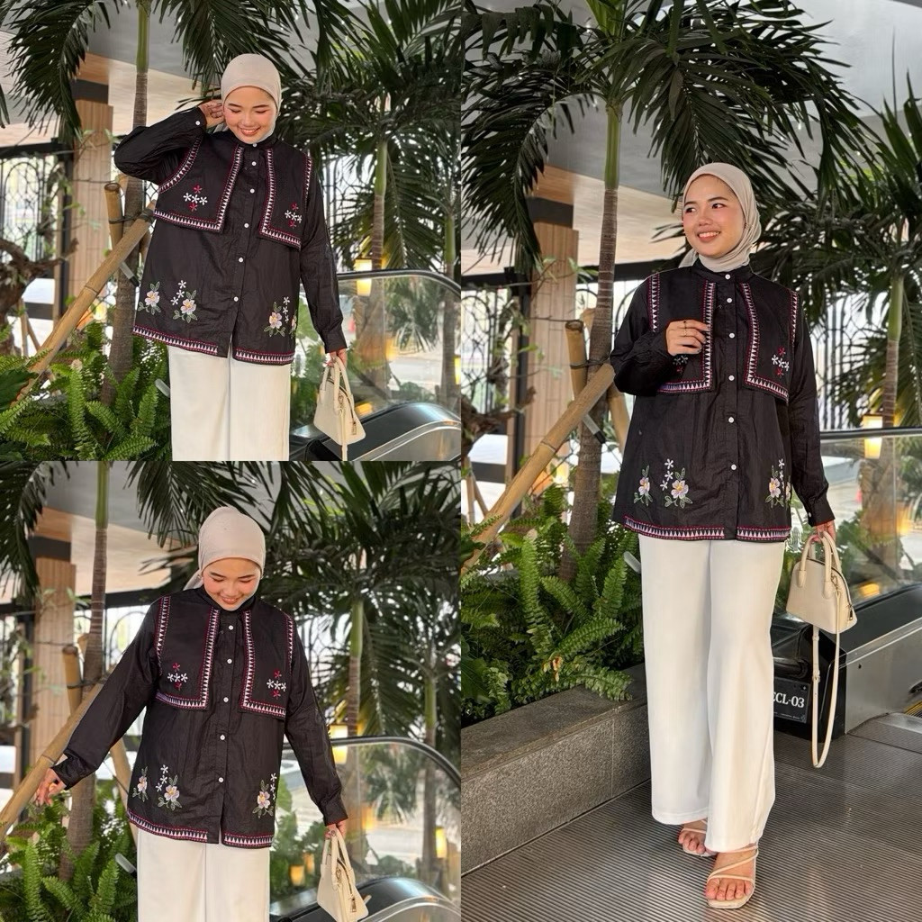 KEMEJA Tq88indonesia เสื้อปักล่าสุด / ARSYILA ล่าสุดแขนยาวเสื้อปักมุสลิม