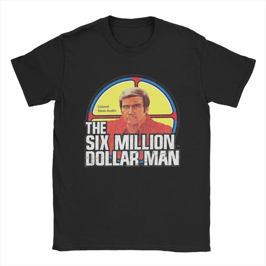 S-5XL Men T-Shirt The Six Million Dollar Man Logo Fall Guy Cool  Cotton T Shirt Short Sleeve T Shirt
