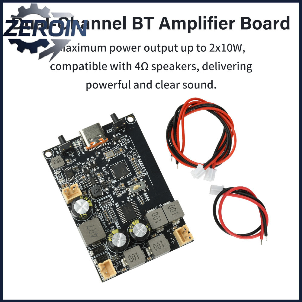 DC 5V TWS BT เครื่องขยายเสียงโมดูล 2 * 10W Dual Channel Bass Enhancement Algorithm Bt เครื่องขยายเสียงประเภท C