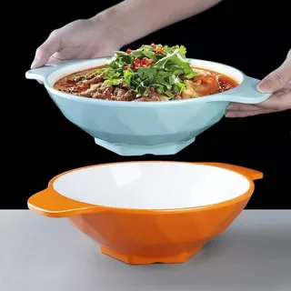 ชามหูคู่ ชามขนาดใหญ่ Triclamine Ramen Bowl ชามสีโลโก้เชิงพาณิชย์พิมพ์