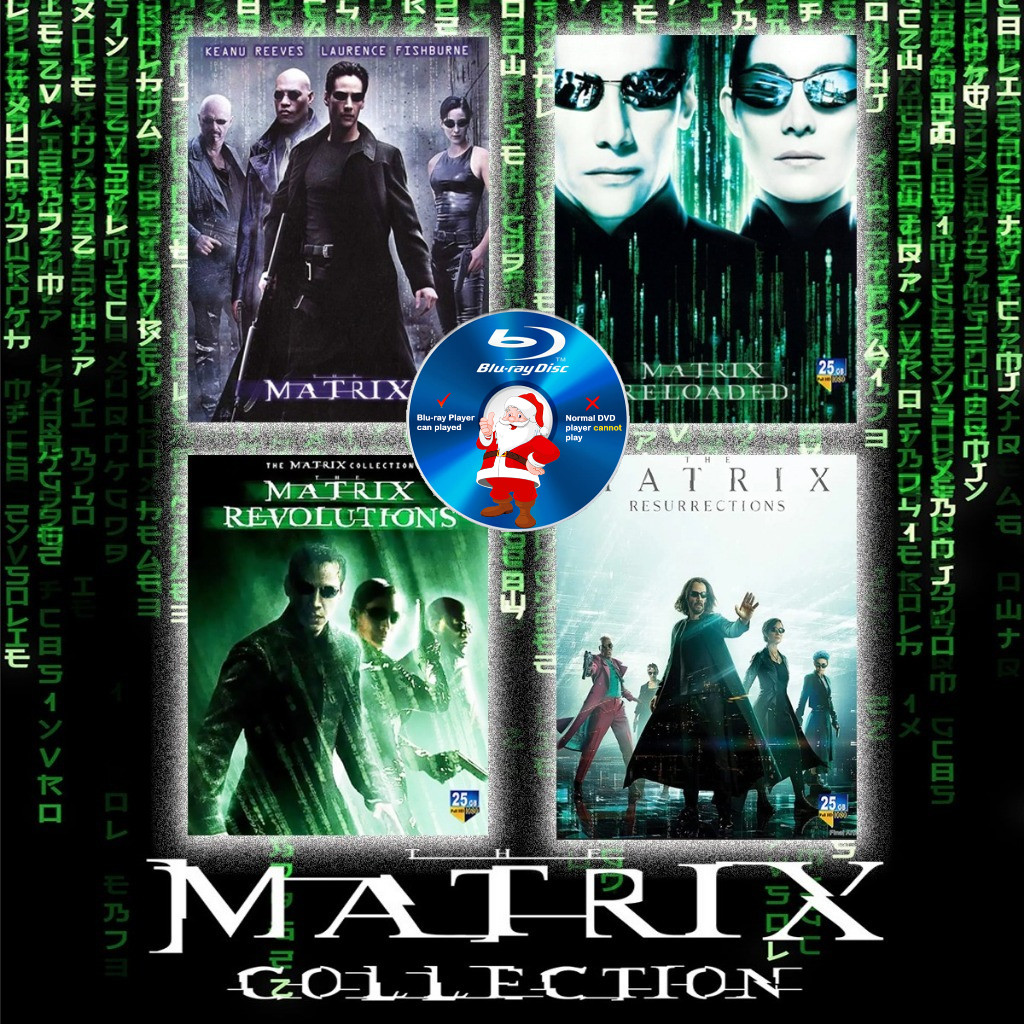E-BLURAY THE MATRIX COLLECTION Keanu Reeves Laurence Fishburne