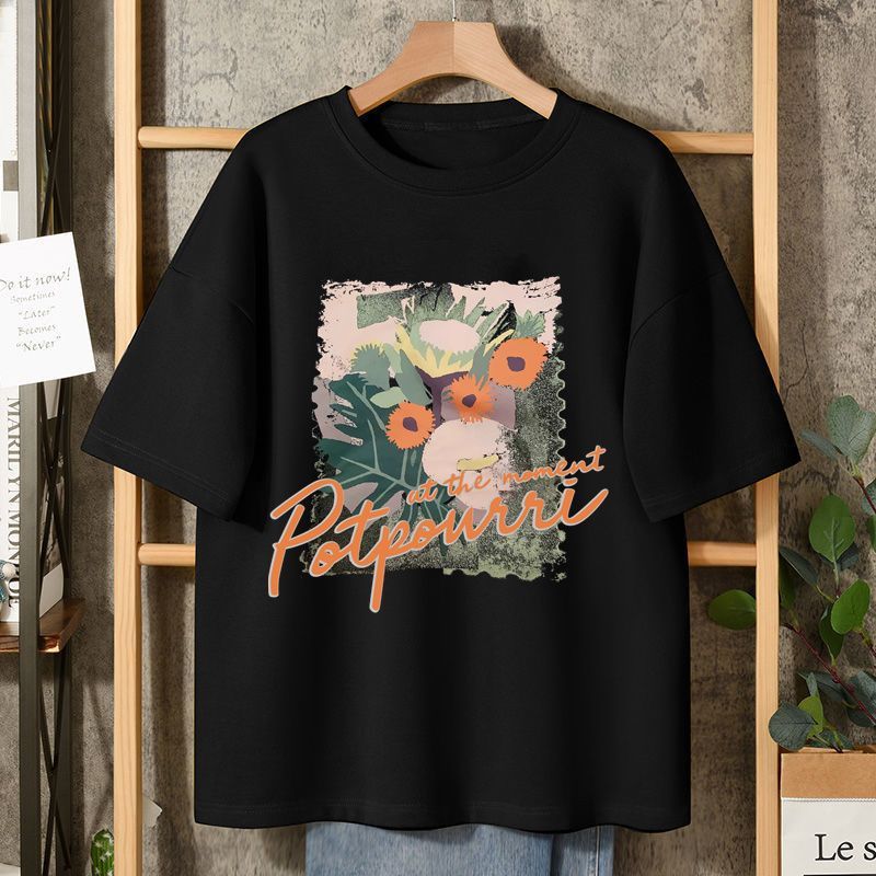 เสื้อยืดผ้าฝ้าย 100% แขนสั้นทรงหลวม สไตล์นักเรียนทันสมัยสำหรับฤดูใบไม้ผลิและฤดูร้อน โดย XORI