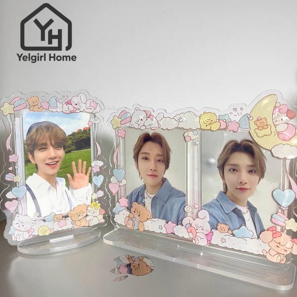 Yelgirlb Photocard Frame,อะคริลิค Spin Card Display Stand,INS Catตกแต่งงานฝีมือป้องกันภาพสําหรับแฟนๆ