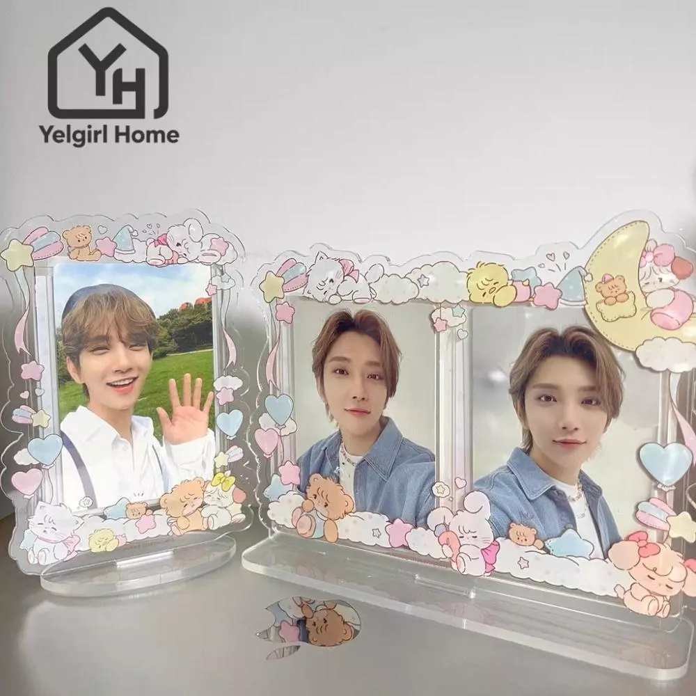 Yelgirlb Photocard Frame,อะคริลิค Spin Card Display Stand,INS Catตกแต่งงานฝีมือป้องกันภาพสําหรับแฟนๆ