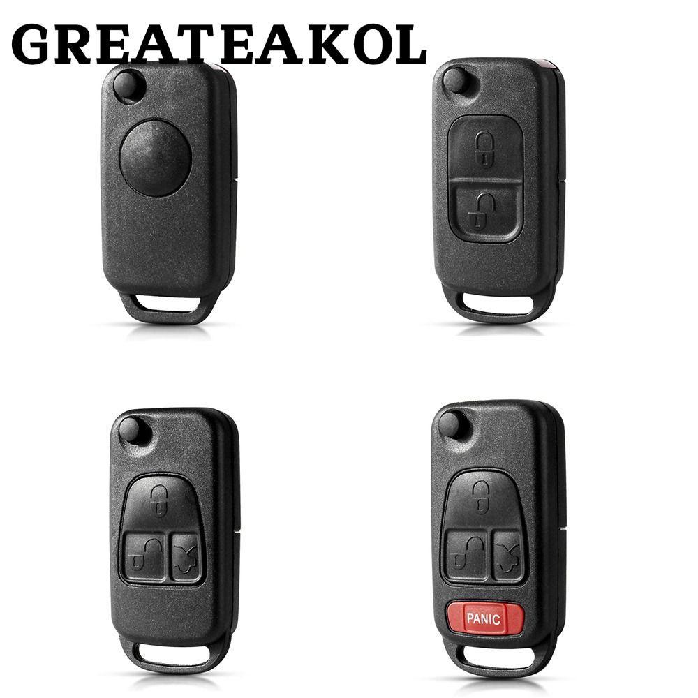 Greateskol กุญแจรีโมท, HU39 HU64 พับกุญแจรถ,อุปกรณ์พลิก 1/2/3/4 ปุ่ม Key Shell สําหรับ Benz B200 A16