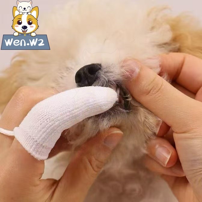 wen.W2 ถุงมือทำความสะอาดฟันสัตว์เลี้ยง - สวมนิ้วสะดวก ใช้ง่าย