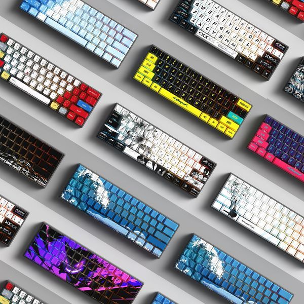 keycap ไทย gmk keycap 74-Key คอลัมน์การกําหนดค่าขนาดเล็ก Keycap โรงงานเดิมด้านข้างแกะสลักโปร่งแสง PB