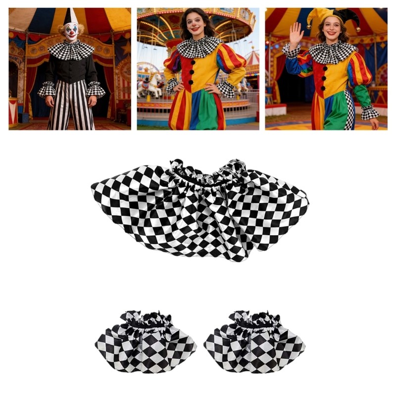 Xiangbao Clown เครื่องแต่งกาย Clown ถุงมือ Clown Collar Clown Dressing Up เครื่องแต่งกาย Clown ชุด