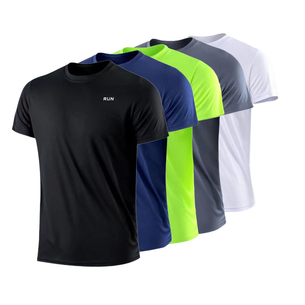 Dry Short Sleeve Gym Running Moisture Wicking Round Neck T-Shirt Training Exercise Gym Sport Shirt T