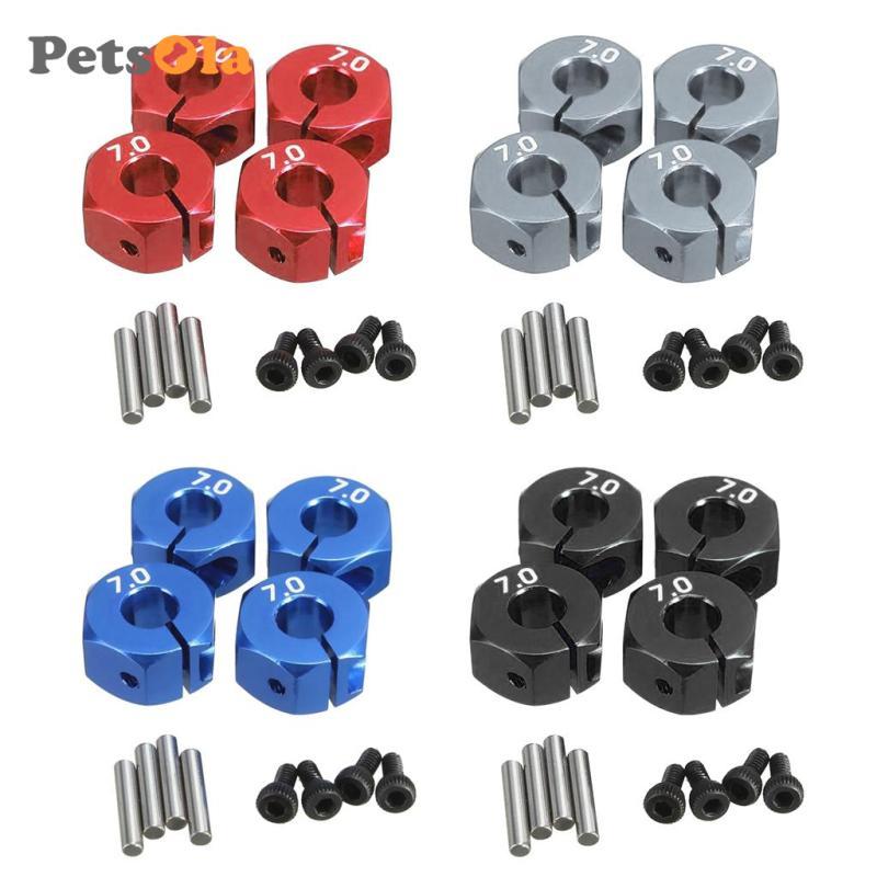 [Koolsoo2] 4X 12mm Aluminium Wheel Hex Hub with Studs for 1/10 HSP RC Car Upgrades