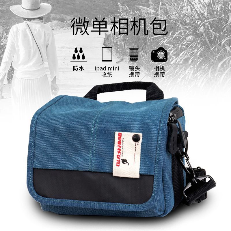 กระเป๋ากล้อง One-Shoulder Micro SLR Polaroid Canvas Scratch-Resistant Outdoor Bag Portable Di